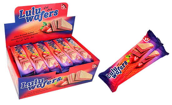 LULU strawberry flavoured wafers